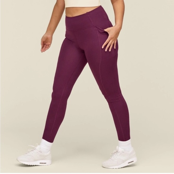 girlfriend collective Pants - Girlfriend Collective High Rise Pocket Leggings in Plum Size M